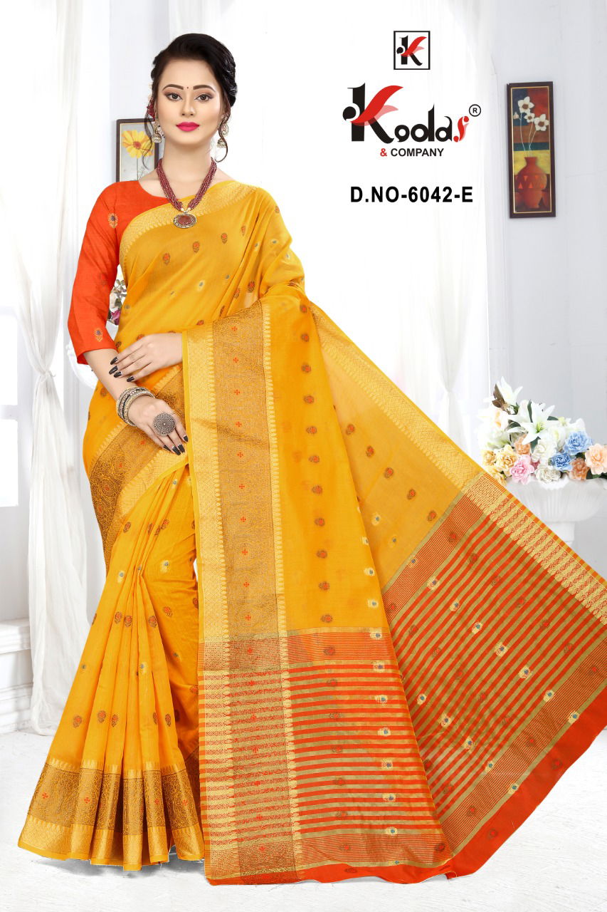 Zeenat 6042 Latest Fancy  Festive Wear  Cotton Silk Designer Saree Collection 
